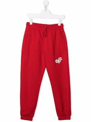 Off-White Kids logo-print track pants - Red