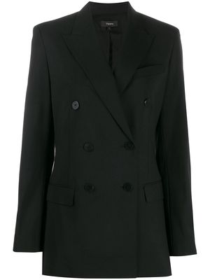 Theory double-breasted fitted jacket - Black
