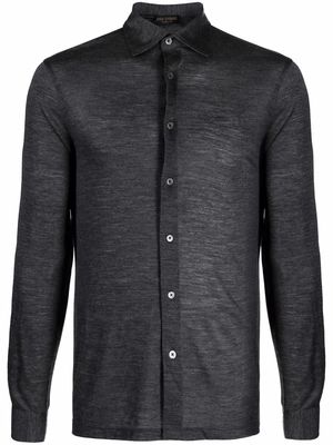 Dell'oglio pointed-collar merino wool shirt - Grey