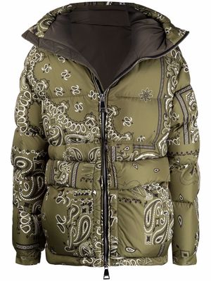 Khrisjoy bandana-print hooded puffer jacket - Green