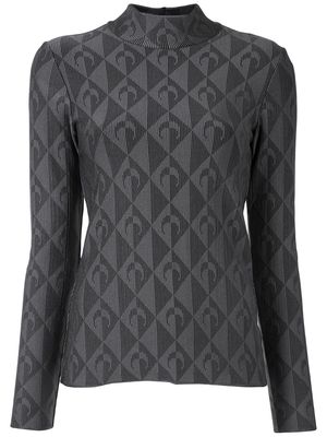 Marine Serre Optical Knit Jacquard knit top - Black