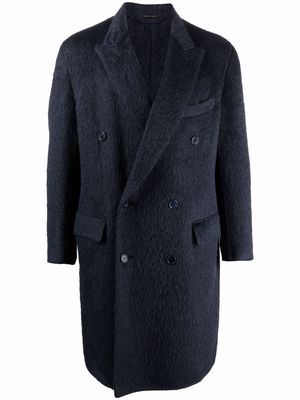 Brioni double-breasted wool coat - Blue