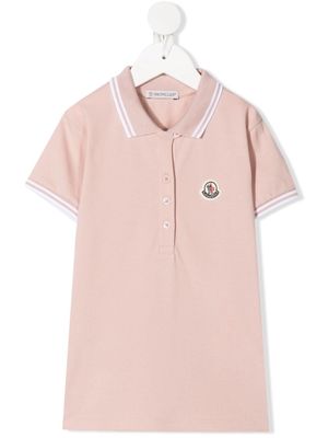 Moncler Enfant logo patch polo shirt - Pink