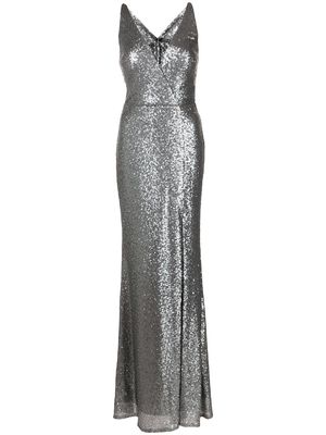 Marchesa Notte Bridesmaids slim-cut sequin evening dress - Grey