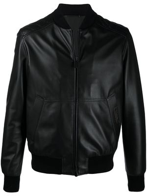 Ermenegildo Zegna leather bomber jacket - Black