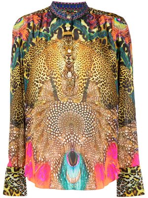 Camilla Xanadu Rising longsleeved patterned blouse - Brown