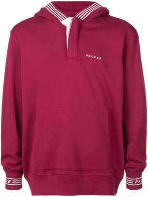 Palace stripe trim hoodie - Red