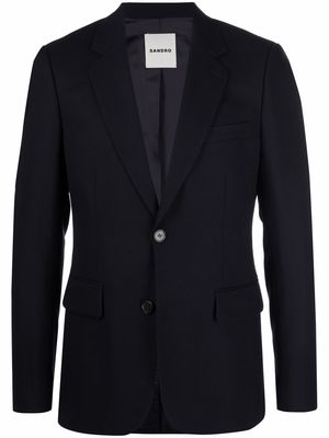 SANDRO single-breasted wool suit jacket - Blue