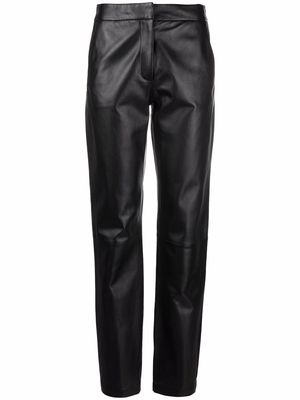 Federica Tosi straight-leg leather trousers - Black