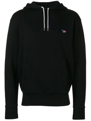 Maison Kitsuné logo embroidered hoodie - Black