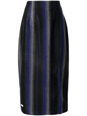 SPORT b. by agnès b. knit striped slit-detail skirt - Black