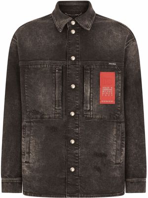 Dolce & Gabbana logo-print denim jacket - Black