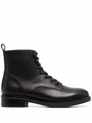 12 STOREEZ leather lace-up boots - Black