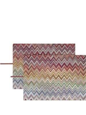 Missoni Home zigzag-print two-piece placemat set - Red