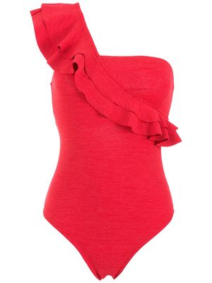 Clube Bossa Siola ruffle-trimmed swimsuit - Red