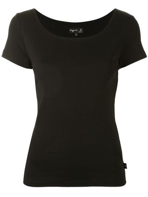 agnès b. Le Chic scoop neck T-shirt - Black
