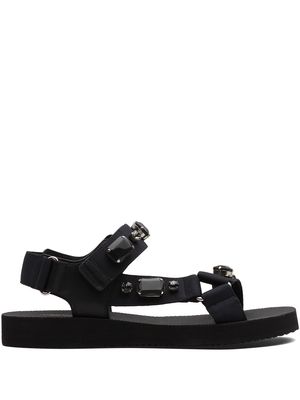 Car Shoe crystal-embellished sandals - Black