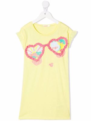 Billieblush heart-sunglasses shirt dress - Yellow