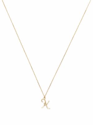 Alex Monroe 18kt yellow gold Enchanted Twig Alphabet K pendant necklace