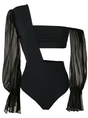 Amir Slama one shoulder bodysuit - Black