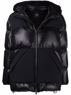 Theory tonal-panelled puffer coat - Black