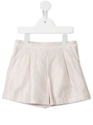 Abel & Lula check print lace trim shorts - Pink