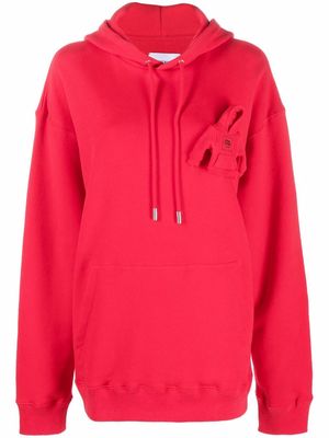 Opening Ceremony Miniature-patch drawstring hoodie - Red