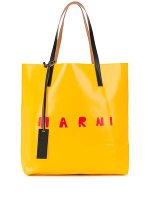 Marni logo-print tote bag - Yellow