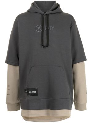 izzue layered effect hoodie - Grey