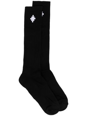 Marcelo Burlon County of Milan intarsia-knit logo-detail socks - Black