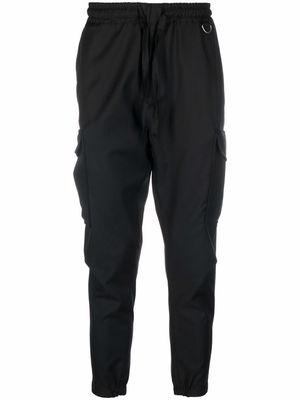 Low Brand drawstring cargo wool trousers - Black