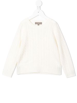 N.PEAL KIDS knitted organic cashmere jumper - White