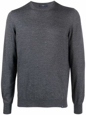 Fay crewneck fine-knit wool jumper - Grey