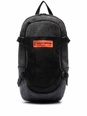 Heron Preston logo-patch hiking backpack - Black