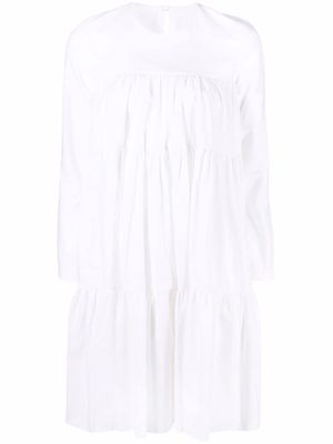 Azi.land Sasha tiered long-sleeve dress - White