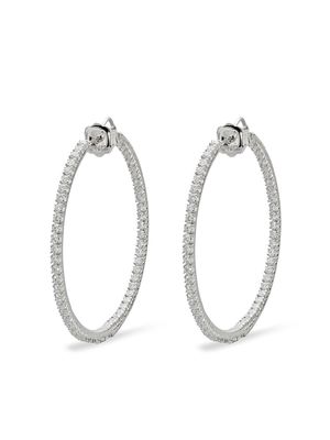 Mattia Cielo 18kt white gold and titanium Rugiada front and back diamond hoop earrings - Silver