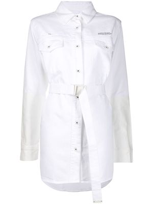 Off-White two-toned belted shirt