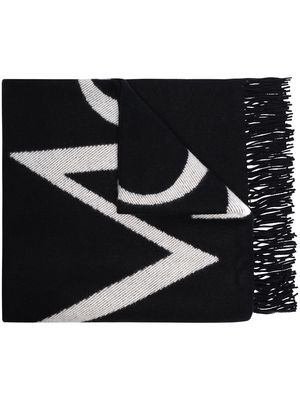 More Joy large jacquard logo scarf - Black