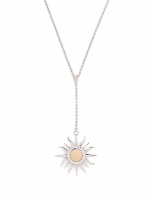 Dinny Hall 9kt yellow gold sun charm silver chain necklace