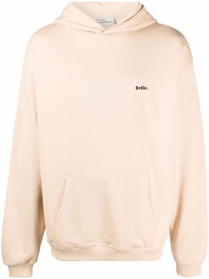 Drôle De Monsieur embroidered-logo pullover hoodie - Neutrals