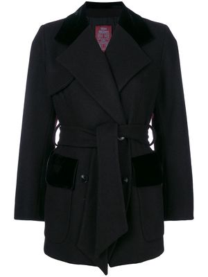 John Galliano Pre-Owned belted double-breasted coat - Black