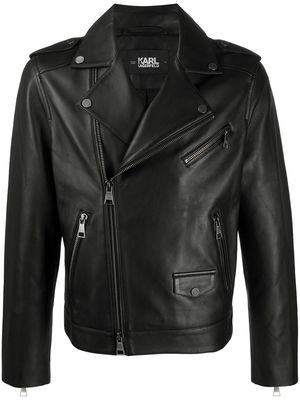 Karl Lagerfeld Ikonic leather biker jacket - Black