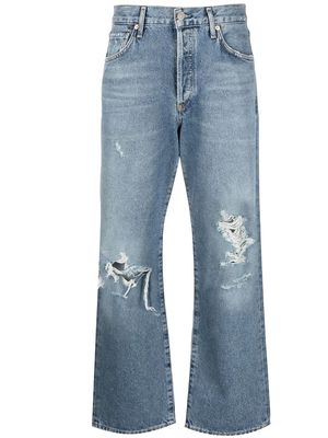Citizens of Humanity distressed-effect mid-rise cropped jeans - Blue