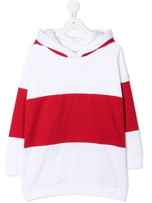 Moncler Enfant striped cotton hoodie - White