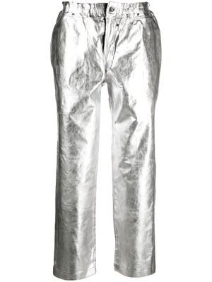 Comme Des Garçons Homme Plus metallic-effect straight-leg trousers - Silver