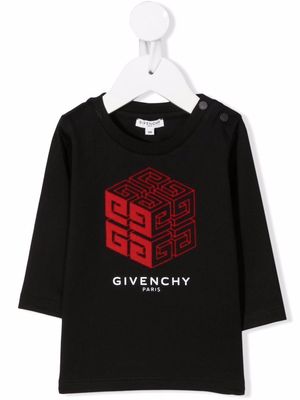 Givenchy Kids logo-print long-sleeve T-shirt - Black