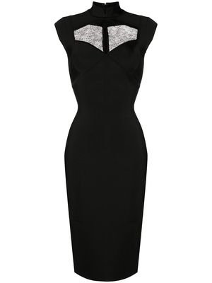 Herve L. Leroux chantilly-lace pencil dress - Black