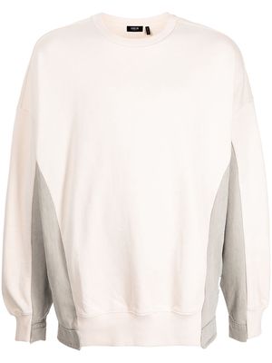 FIVE CM patchwork sweatshirt - Neutrals