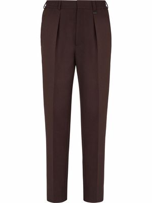 Fendi pleated tapered trousers - Brown