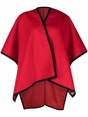 Mackintosh Ainsley contrast-trim cape scarf - Red